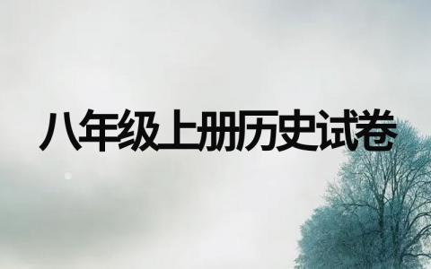 精选八年级上册历史试卷合集（汇总10套）