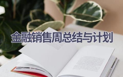 金融销售周总结与计划(14篇精选范文）