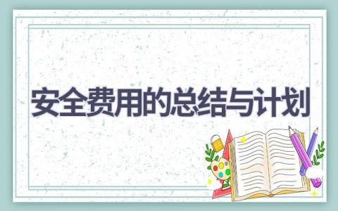 安全费用的总结与计划(12篇精选范文）