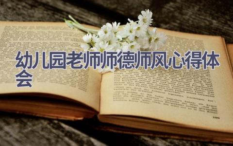 幼儿园老师师德师风心得体会(6篇精选范文）